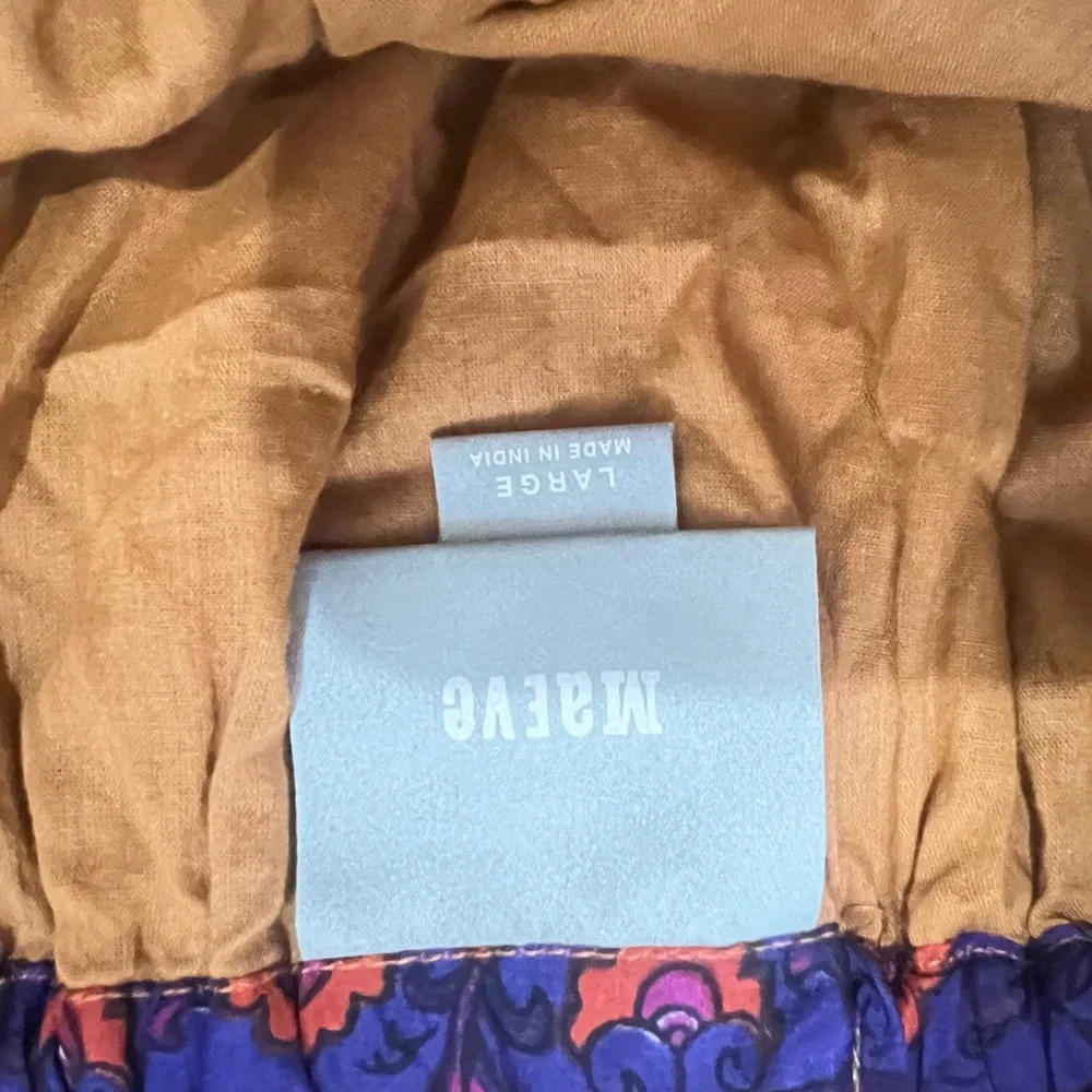 Maeve multicolor floral silk sequins mini Skirt stretch‎ waist Size large